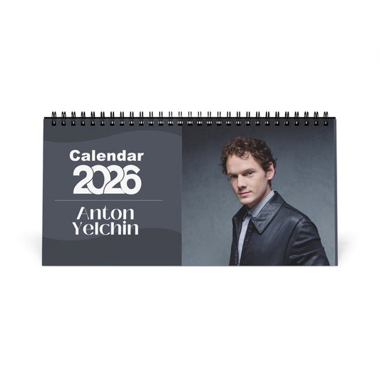 Anton Yelchin 2026 Desk Calendar | Celebrity Spiral Bound Photo Calendar | Fan Collectible Gift | Stylish Desk & Office Décor