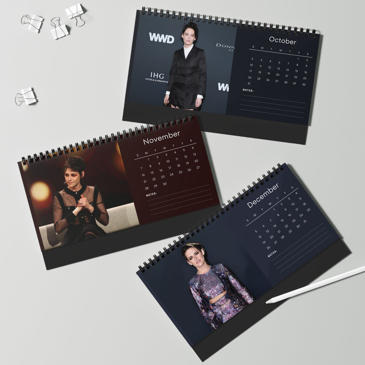 Kristen Stewart 2027 Desk Calendar Vol 3 | Spiral Bound Photo Calendar | Fan Gift