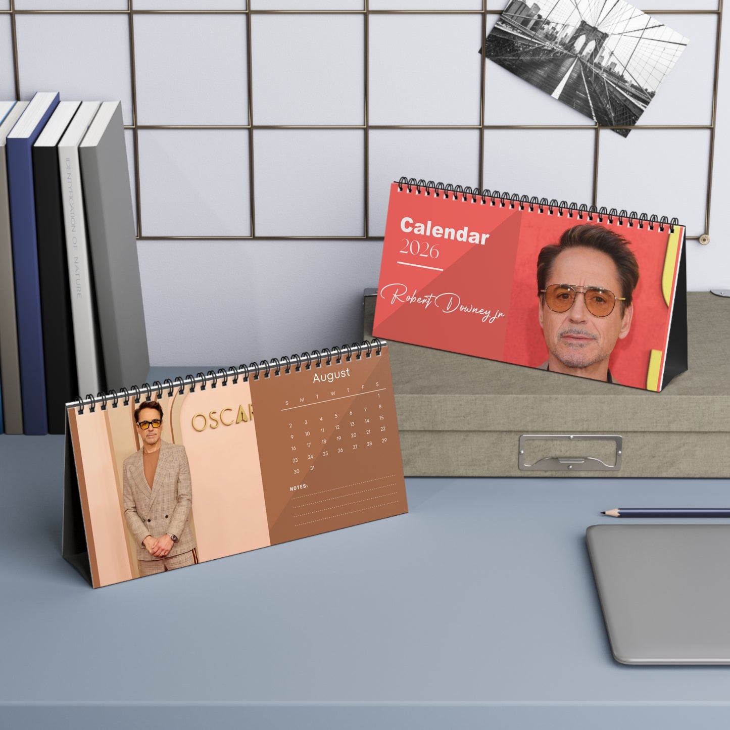 Robert Downey Jr. 2026 Desk Calendar | Premium Spiral Bound Celebrity Photo Calendar | High-Quality Fan Gift & Desk Décor