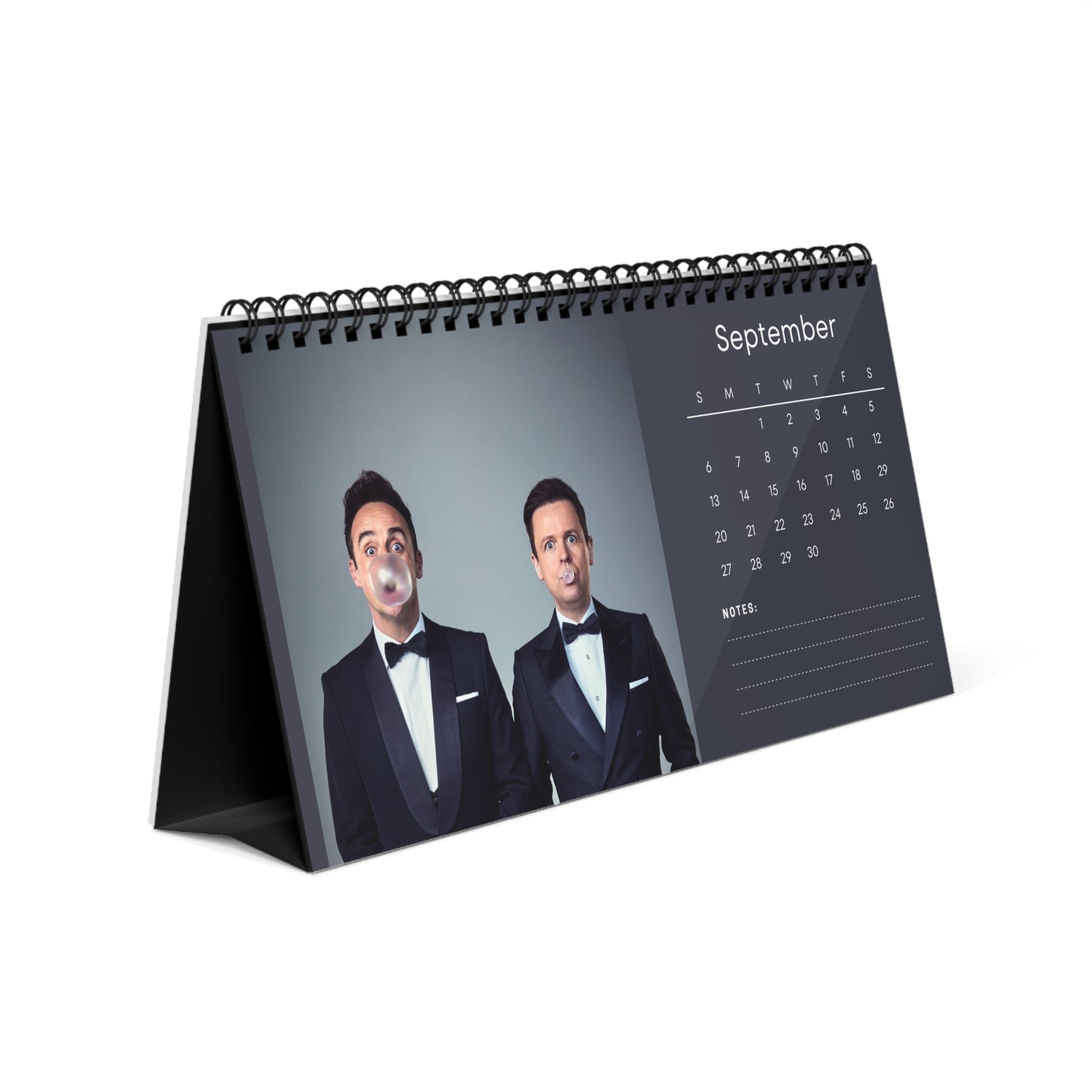 Ant and Dec 2026 Desk Calendar | Celebrity Spiral Bound Photo Calendar | Fan Collectible Gift | Fun Desk & Office Decor