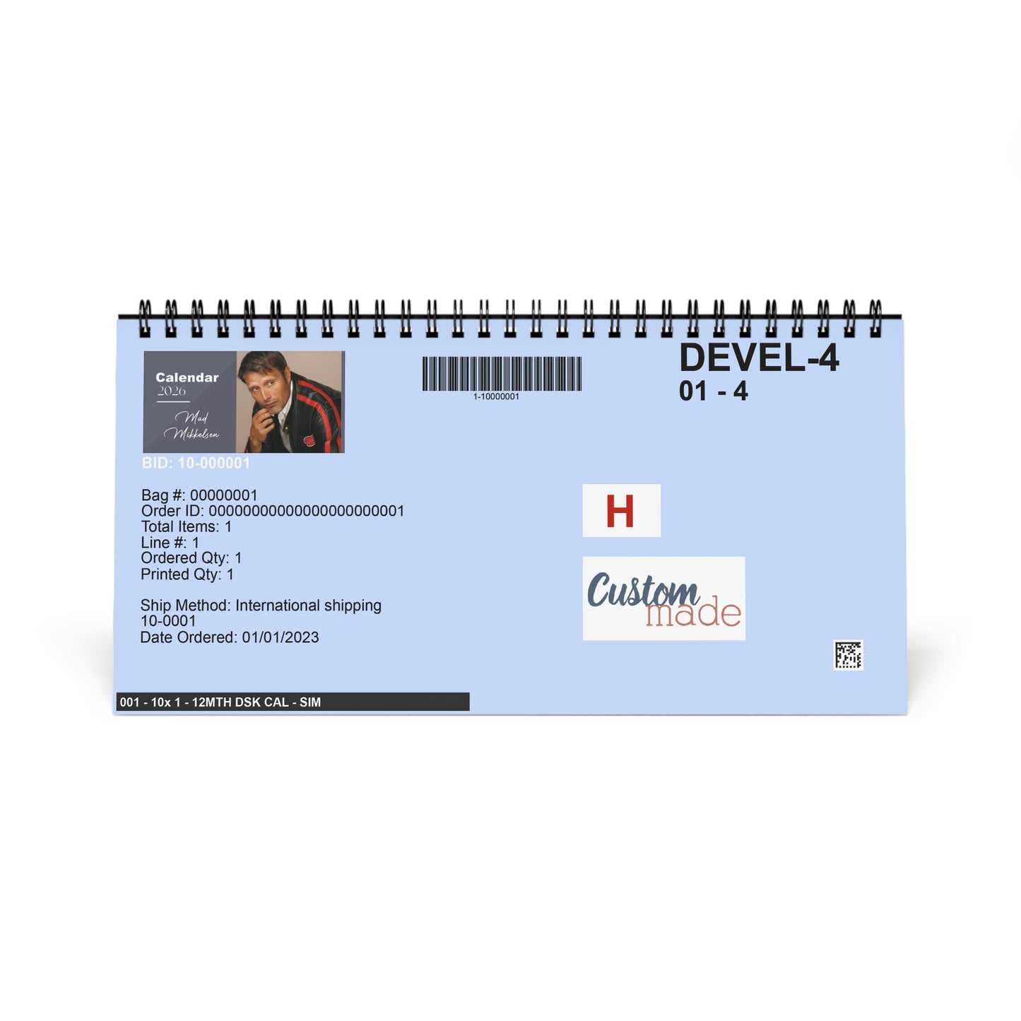 Mads Mikkelsen 2026 Desk Calendar | Premium Spiral Bound Celebrity Photo Calendar | High Quality Collectible Gift for Fans & Desk Décor