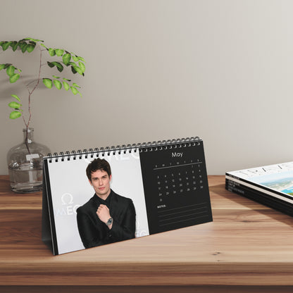 Nicholas Galitzine 2026 Desk Calendar | Celebrity Spiral Bound Photo Calendar | Fan Collectible Gift | Stylish Desk & Office Décor