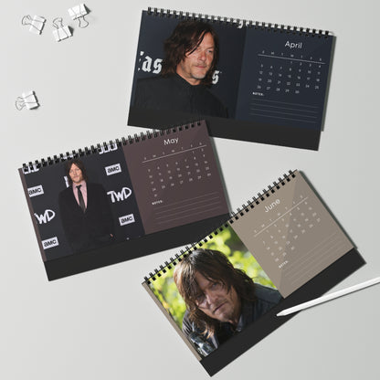 Norman Reedus 2026 Desk Calendar | Celebrity Spiral Bound Photo Calendar | Fan Collectible Gift | Stylish Desk & Office Décor