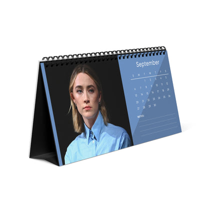 Saoirse Ronan 2026 Desk Calendar | Premium Spiral Bound Celebrity Photo Calendar | High-Quality Fan Gift & Desk Décor