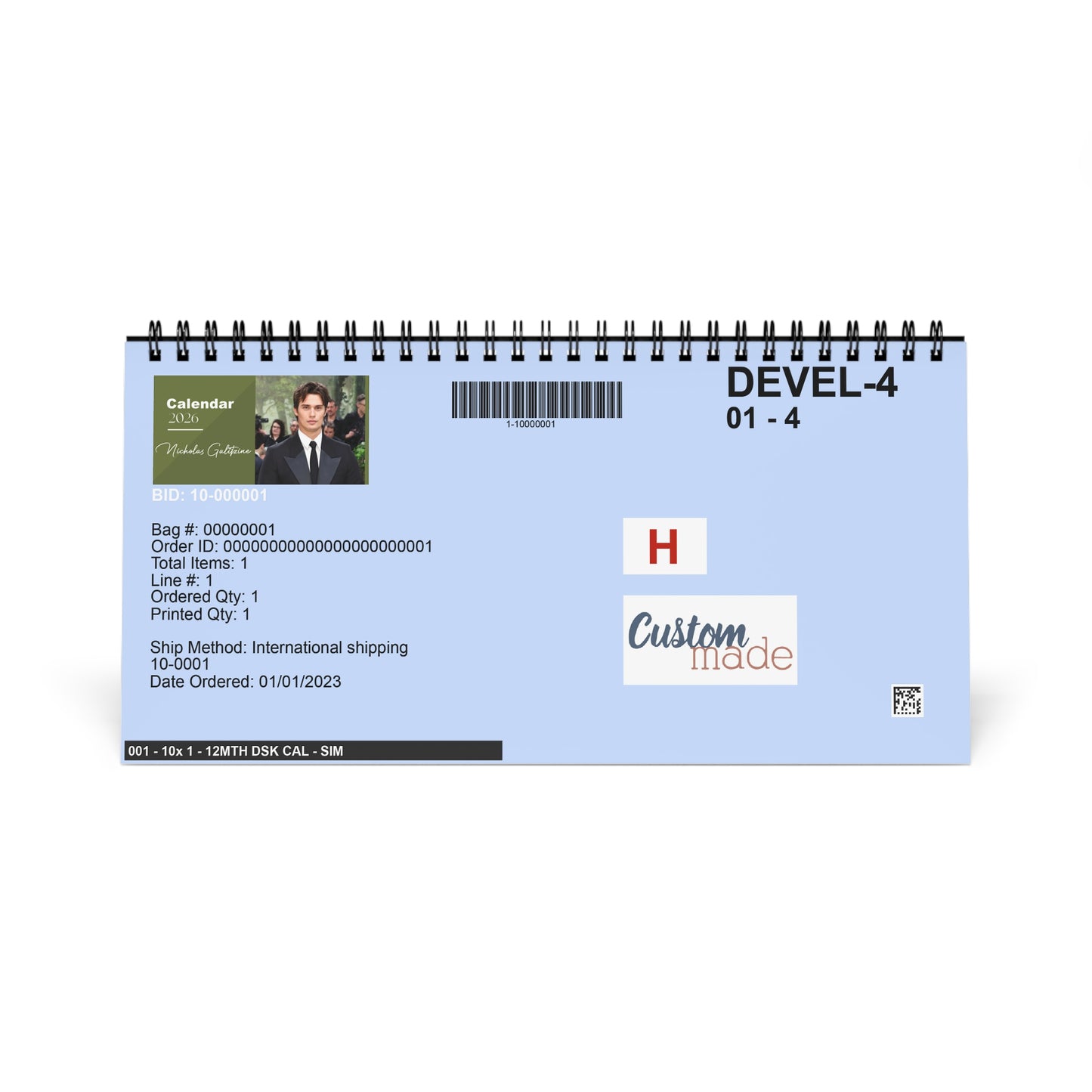 Nicholas Galitzine 2025 Desk Calendar - Dont Push