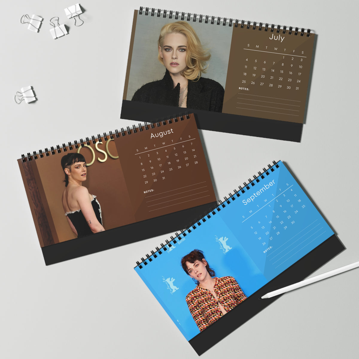 Kristen Stewart 2027 Desk Calendar Vol 3 | Spiral Bound Photo Calendar | Fan Gift