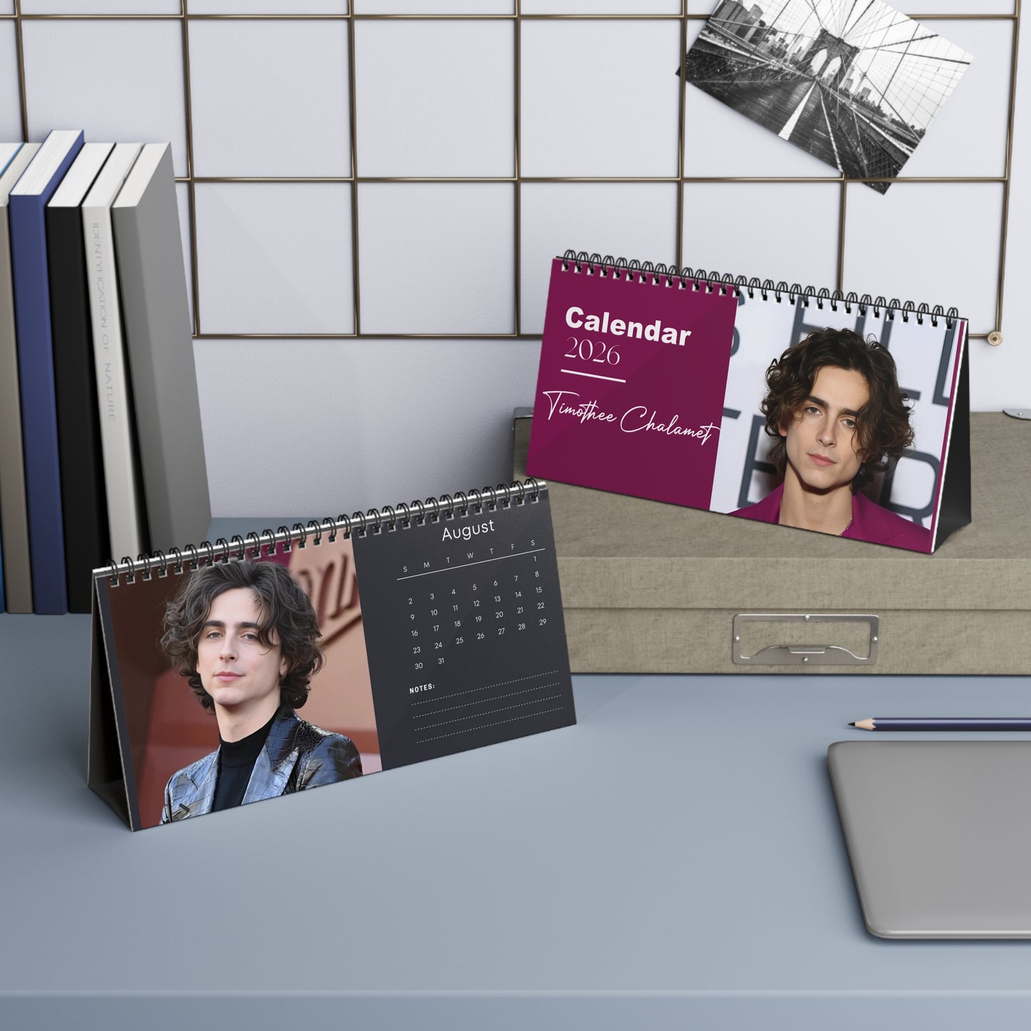 Timothee Chalamet 2026 Desk Calendar | Stylish Celebrity Photo Calendar | Star Fan Gift