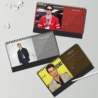 Nicholas Galitzine 2026 Desk Calendar | Premium Spiral Bound Celebrity Photo Calendar | Stylish Collectible Gift for Fans & Desk Décor