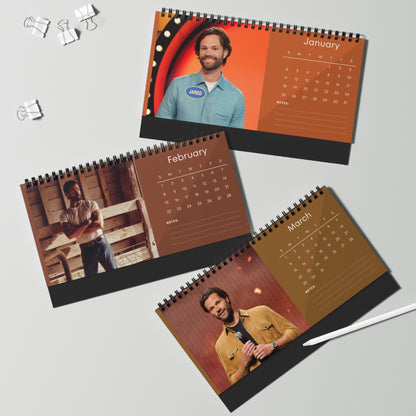 Jared Padalecki 2026 Desk Calendar | Premium Spiral Bound Celebrity Photo Calendar | High-Quality Fan Gift & Desk Décor
