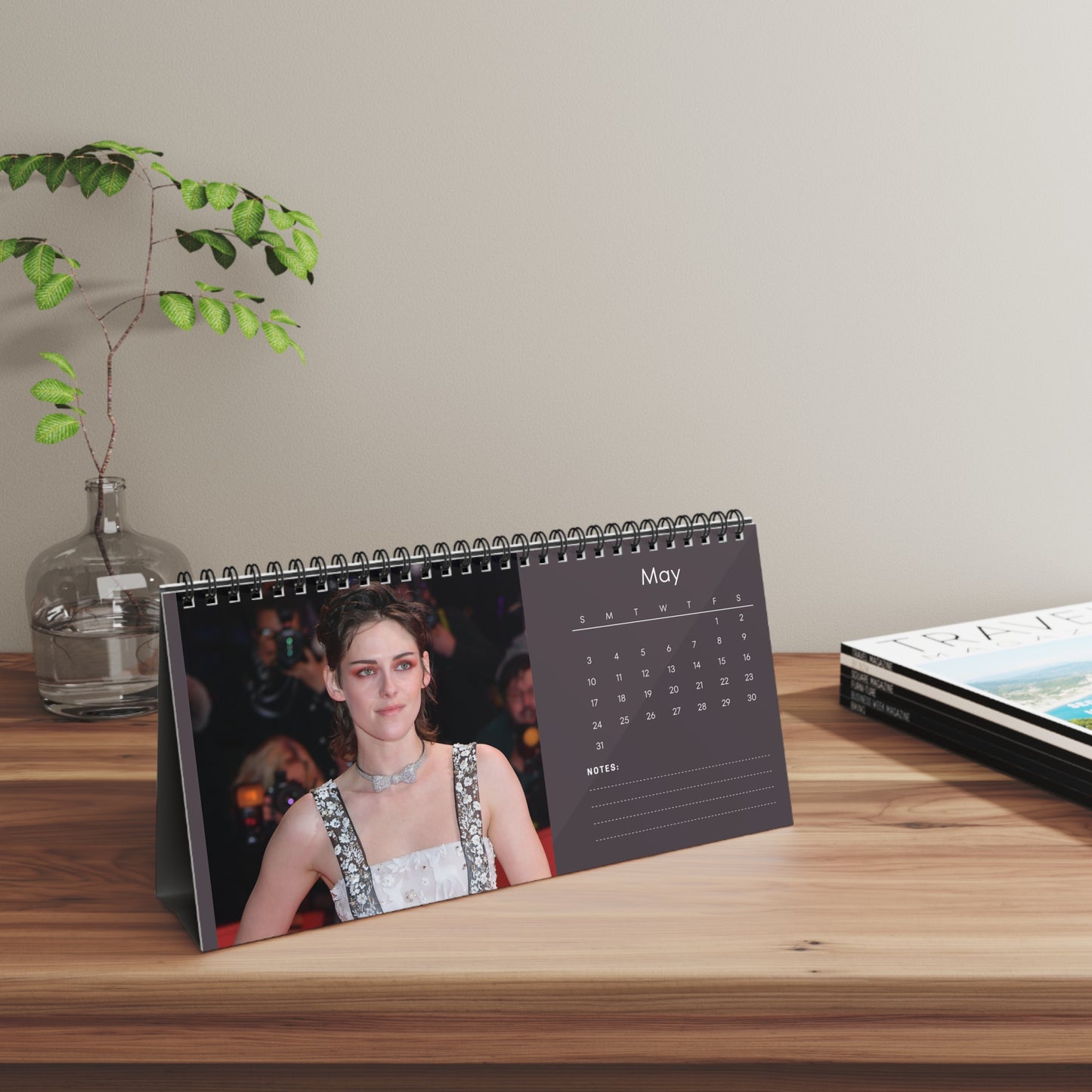 Kristen Stewart 2026 Desk Calendar | Premium Spiral Bound Celebrity Photo Calendar | High-Quality Fan Gift & Desk Décor
