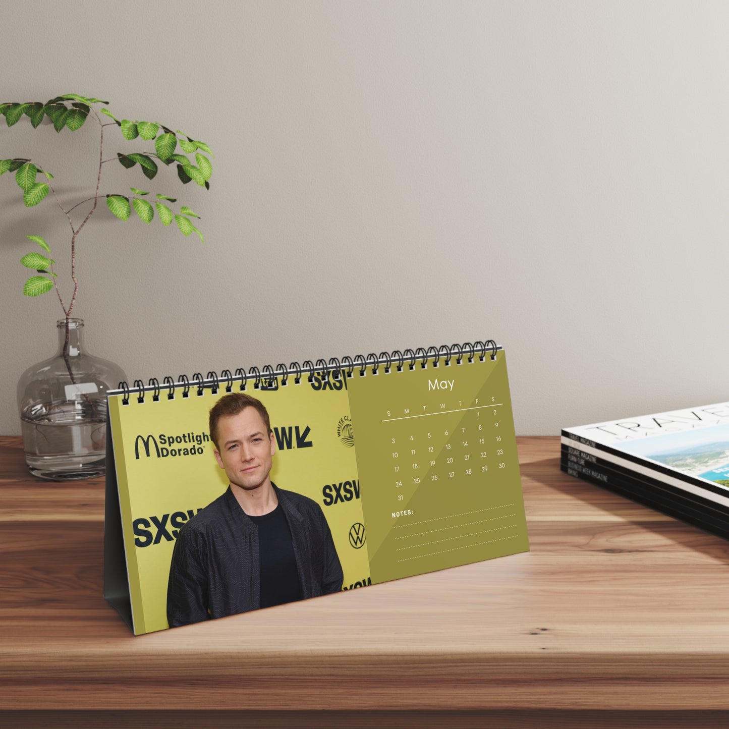 Taron Egerton 2026 Desk Calendar | Celebrity Photo Calendar | Hollywood Actor Gift | Stylish Desk Decor