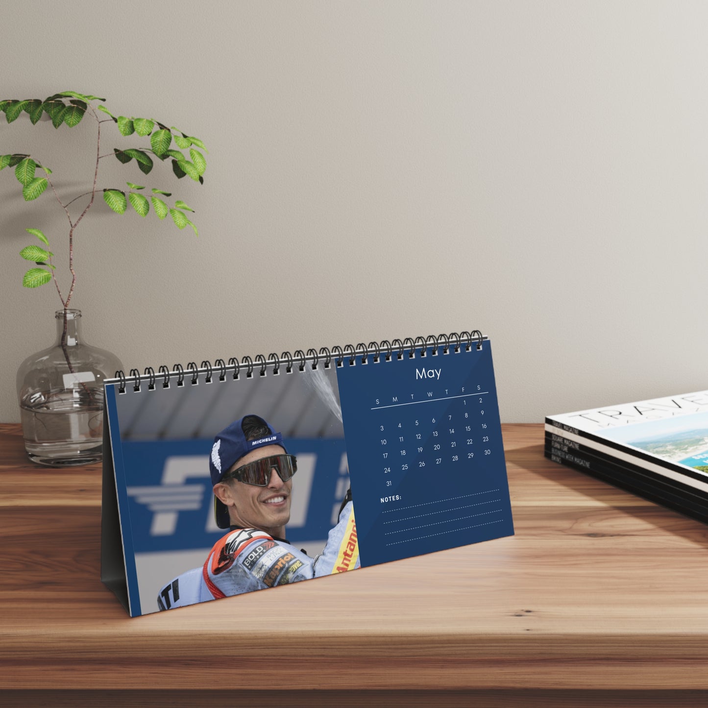 Marc Márquez 2026 Desk Calendar | Premium Spiral Bound MotoGP Star Photo Calendar | High-Quality Fan Gift & Desk Décor
