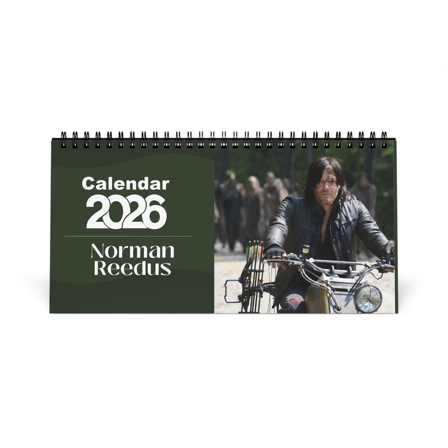 Norman Reedus 2026 Desk Calendar | Celebrity Spiral Bound Photo Calendar | Fan Collectible Gift | Stylish Desk & Office Décor