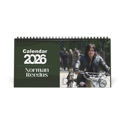 Norman Reedus 2026 Desk Calendar | Celebrity Spiral Bound Photo Calendar | Fan Collectible Gift | Stylish Desk & Office Décor