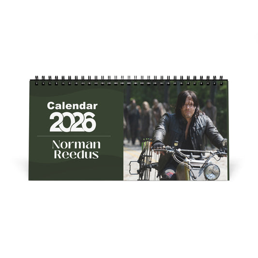 Norman Reedus 2026 Desk Calendar | Celebrity Spiral Bound Photo Calendar | Fan Collectible Gift | Stylish Desk & Office Décor