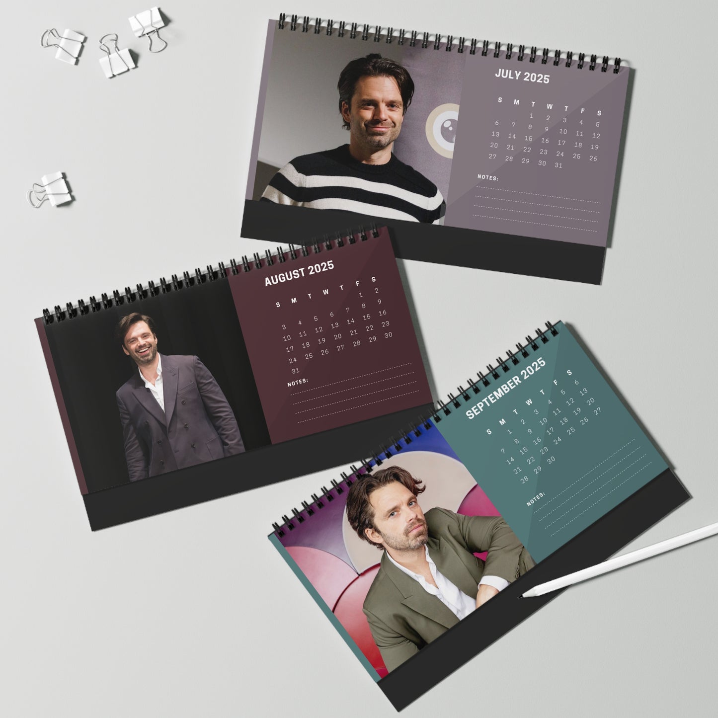 Sebastian Stan 2025 Desk Calendar | Sebastian Stan Calendar | Fan Gift