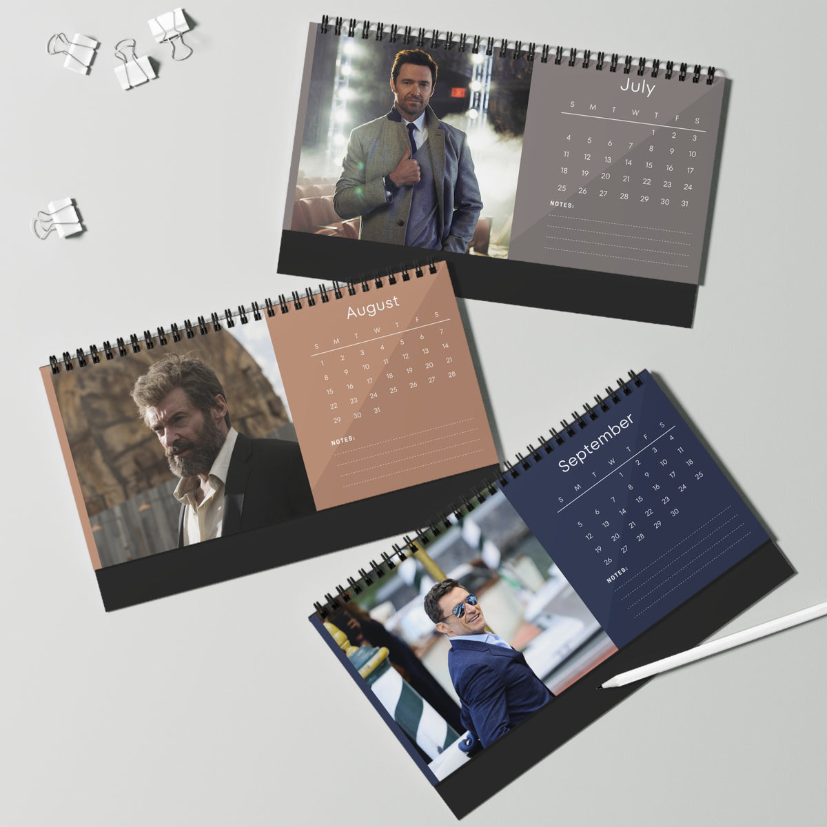 Hugh Jackman 2027 Desk Calendar Vol 4 | Spiral Bound Photo Calendar | Fan Gift