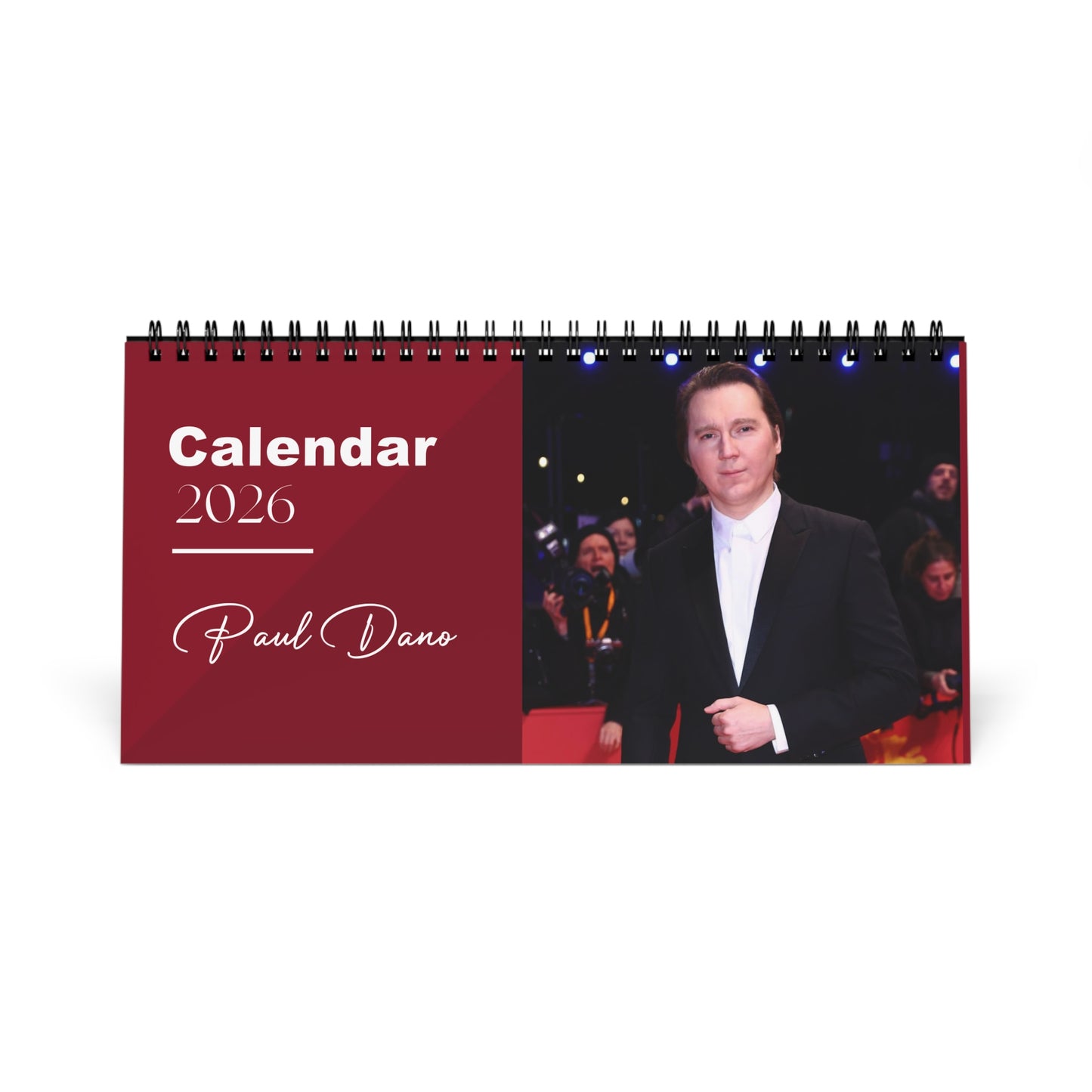 Paul Dano 2026 Desk Calendar | Premium Spiral Bound Celebrity Photo Calendar | High-Quality Fan Gift & Desk Décor