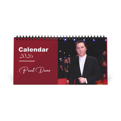 Paul Dano 2026 Desk Calendar | Premium Spiral Bound Celebrity Photo Calendar | High-Quality Fan Gift & Desk Décor