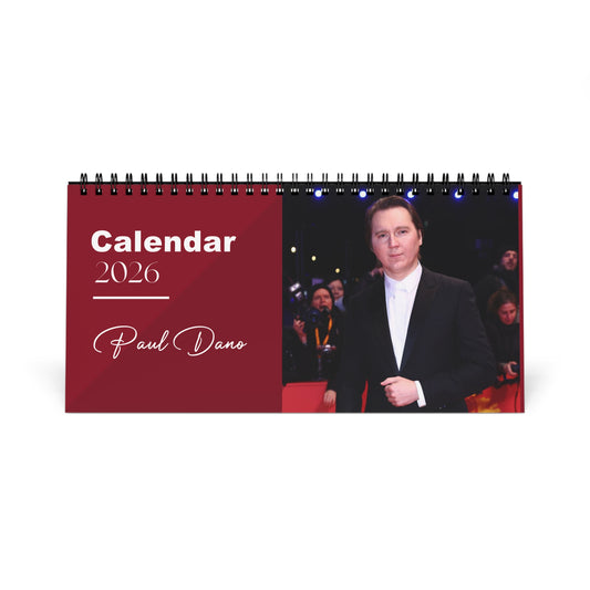 Paul Dano 2026 Desk Calendar | Premium Spiral Bound Celebrity Photo Calendar | High-Quality Fan Gift & Desk Décor
