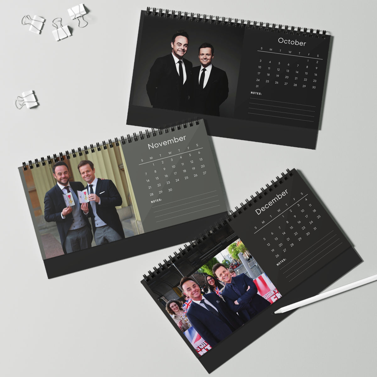 Ant & Dec 2027 Desk Calendar Vol 3 | Spiral Bound Photo Calendar | Fan Gift