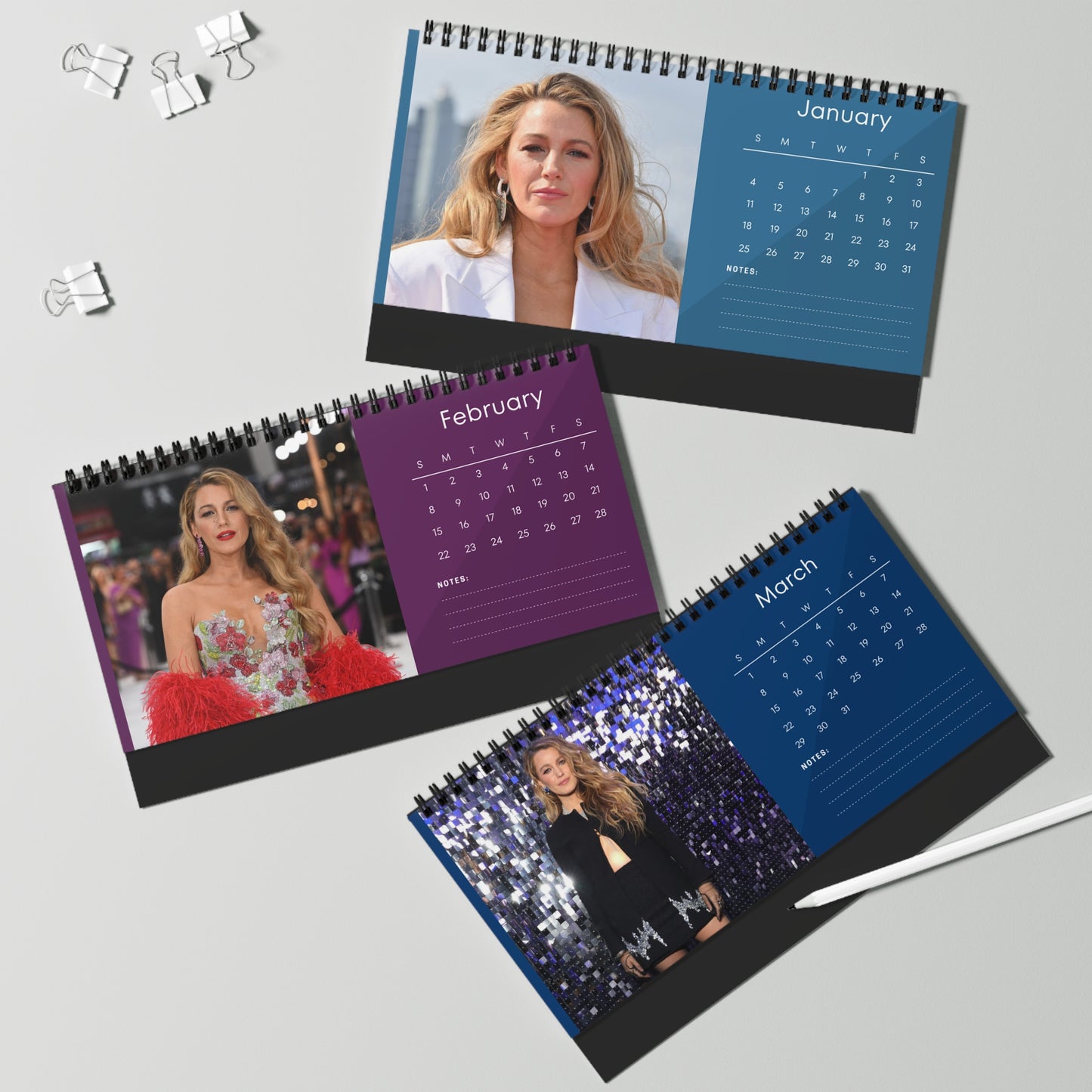 Blake Lively 2026 Desk Calendar | Gossip Girl  A Simple Favor Actor Planner | Hollywood Star Gift | Movie  TV Decor