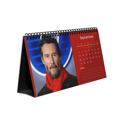 Keanu Reeves 2026 Desk Calendar | John Wick & Matrix Star | Hollywood Icon Planner | Actor Gift | Movie Decor