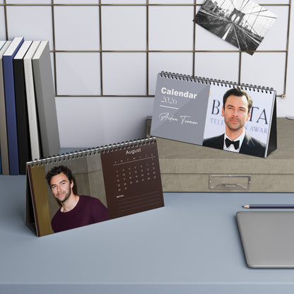 Aidan Turner 2026 Desk Calendar | Premium Spiral Bound Celebrity Photo Calendar | High Quality Collectible Gift for Fans & Desk Décor