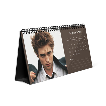 Robert Pattinson 2026 Desk Calendar | Celebrity Spiral Bound Photo Calendar | Fan Collectible Gift | Stylish Desk & Office Décor