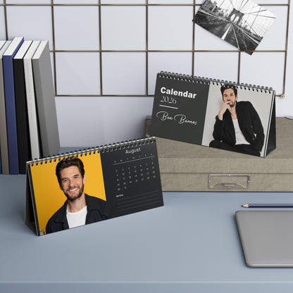 Ben Barnes 2026 Desk Calendar | Premium Spiral-Bound Celebrity Photo Calendar | High-Quality Collectible Gift for Fans & Desk Décor