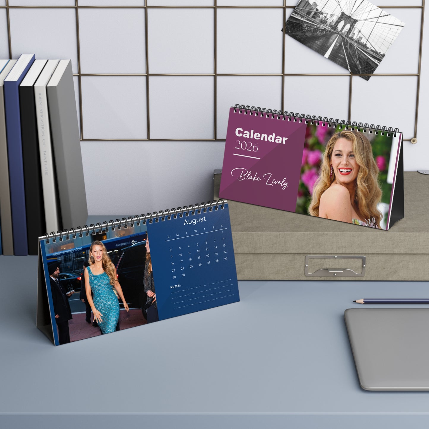 Blake Lively 2026 Desk Calendar | Elegant Celebrity Photo Calendar | Premium Spiral-Bound Collectible Gift for Fans & Desk Décor