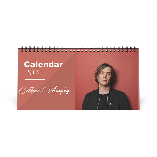 Cillian Murphy 2026 Desk Calendar | Premium Spiral Bound Celebrity Photo Calendar | High-Quality Fan Gift & Desk Décor