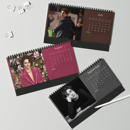 Timothée Chalamet 2026 Desk Calendar | Premium Spiral Bound Celebrity Photo Calendar | Collectible Fan Gift | Stylish Desk & Office Décor
