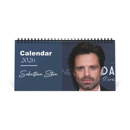 Sebastian Stan 2026 Desk Calendar | Premium Spiral Bound Celebrity Photo Calendar | High-Quality Fan Gift & Desk Décor
