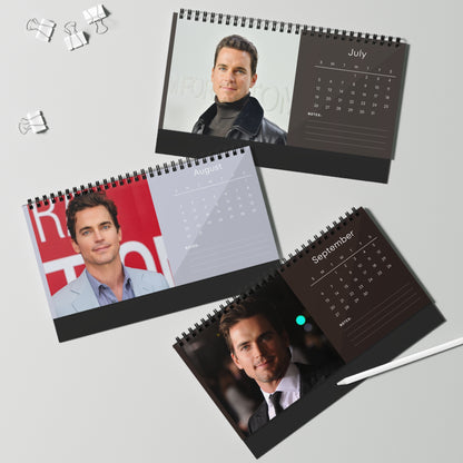 Matt Bomer 2026 Desk Calendar | Premium Spiral Bound Celebrity Photo Calendar | Collectible Fan Gift | Stylish Desk & Office Décor
