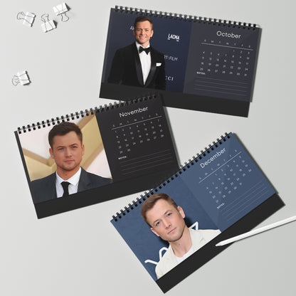 Taron Egerton 2026 Desk Calendar | Celebrity Photo Calendar | Hollywood Actor Gift | Stylish Desk Decor