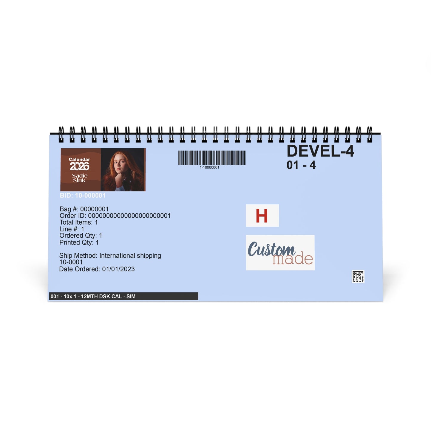 Sadie Sink 2026 Desk Calendar | Celebrity Spiral Bound Photo Calendar | Fan Collectible Gift | Stylish Desk & Office Décor
