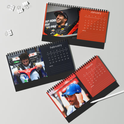 Daniel Ricciardo 2026 Desk Calendar | Premium Spiral Bound Celebrity Photo Calendar | Collectible Fan Gift | Stylish Desk & Office Décor