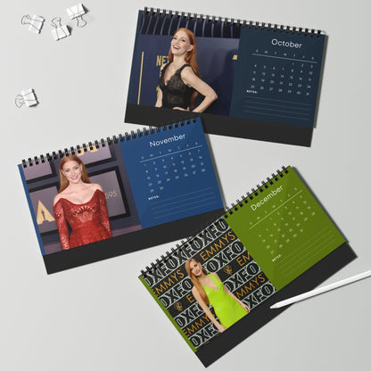 Jessica Chastain 2026 Desk Calendar | Oscar Winner Actress | Zero Dark Thirty & The Help | Celebrity Gift | Office Decor