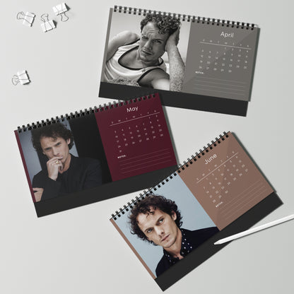 Anton Yelchin 2026 Desk Calendar | Celebrity Spiral Bound Photo Calendar | Fan Collectible Gift | Stylish Desk & Office Décor
