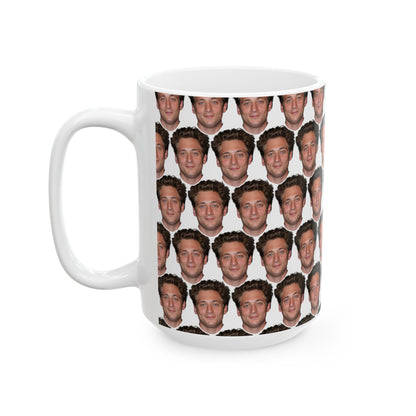 Jeremy Allen White Face Pattern Ceramic Mug | Unique Gift for Jeremy Allen White Fans