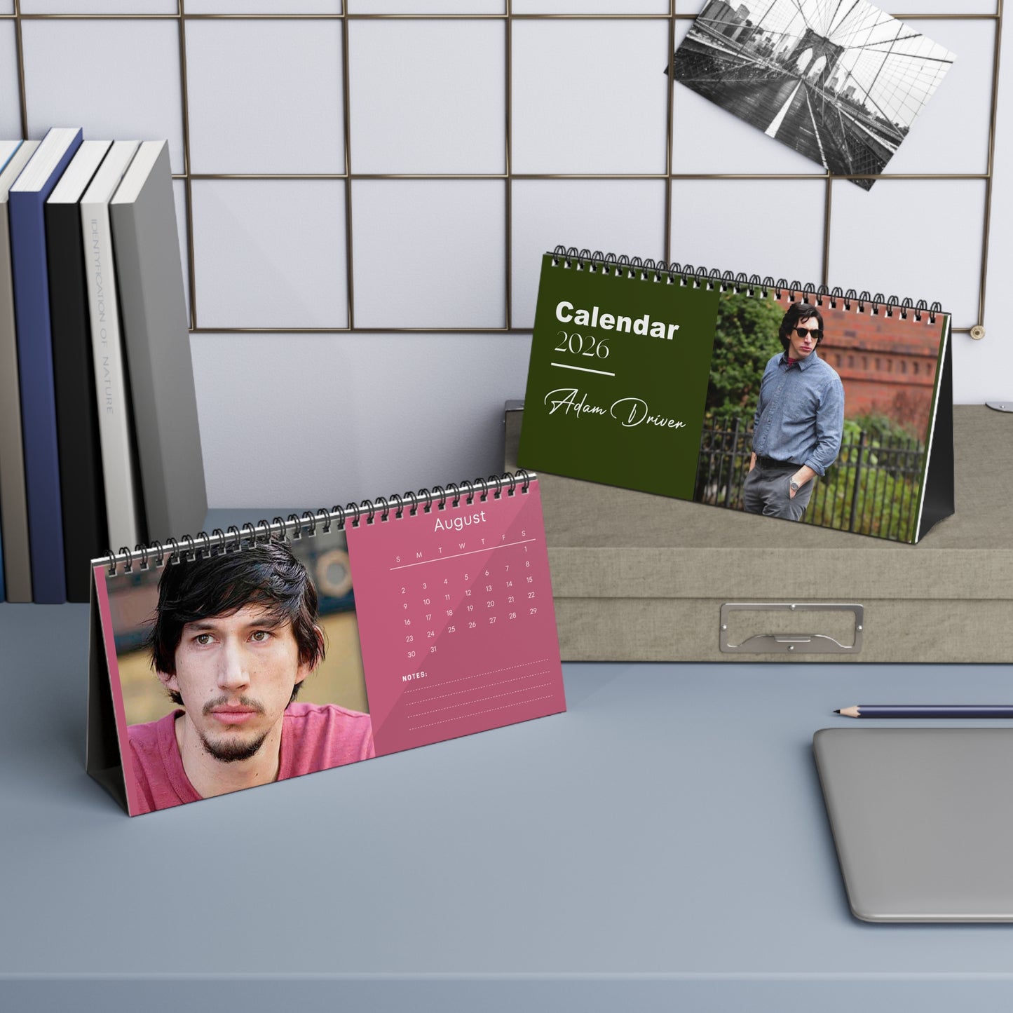 Adam Driver 2026 Desk Calendar, 12 Month Celebrity Photo Calendar for Fans and Collectors, Premium Quality Gift