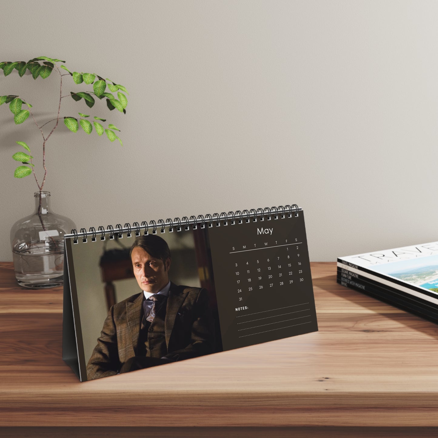 Mads Mikkelsen 2026 Desk Calendar | Celebrity Spiral Bound Photo Calendar | Fan Collectible Gift | Stylish Desk & Office Décor
