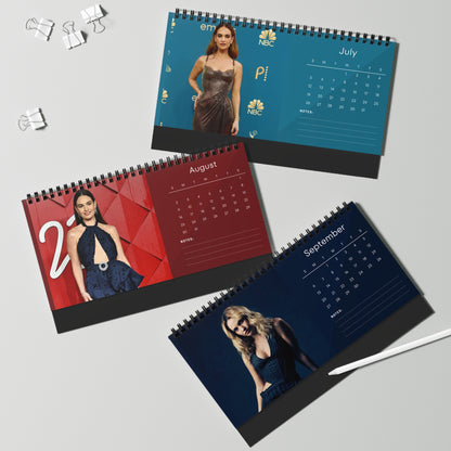 Lily James 2026 Desk Calendar | Premium Spiral Bound Celebrity Photo Calendar | High Quality Collectible Gift for Fans & Desk Decor
