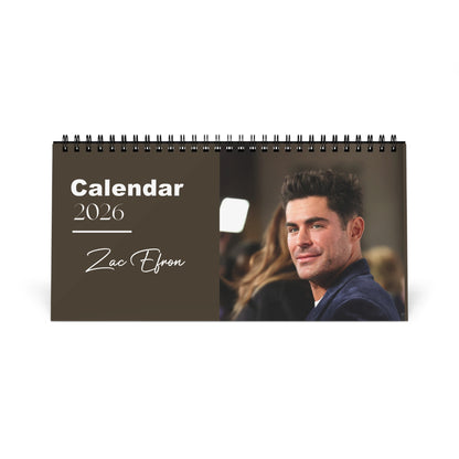 Zac Efron 2026 Desk Calendar | Premium Spiral Bound Celebrity Photo Calendar | High-Quality Fan Gift & Desk Décor