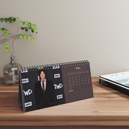 Norman Reedus 2026 Desk Calendar | Celebrity Spiral Bound Photo Calendar | Fan Collectible Gift | Stylish Desk & Office Décor