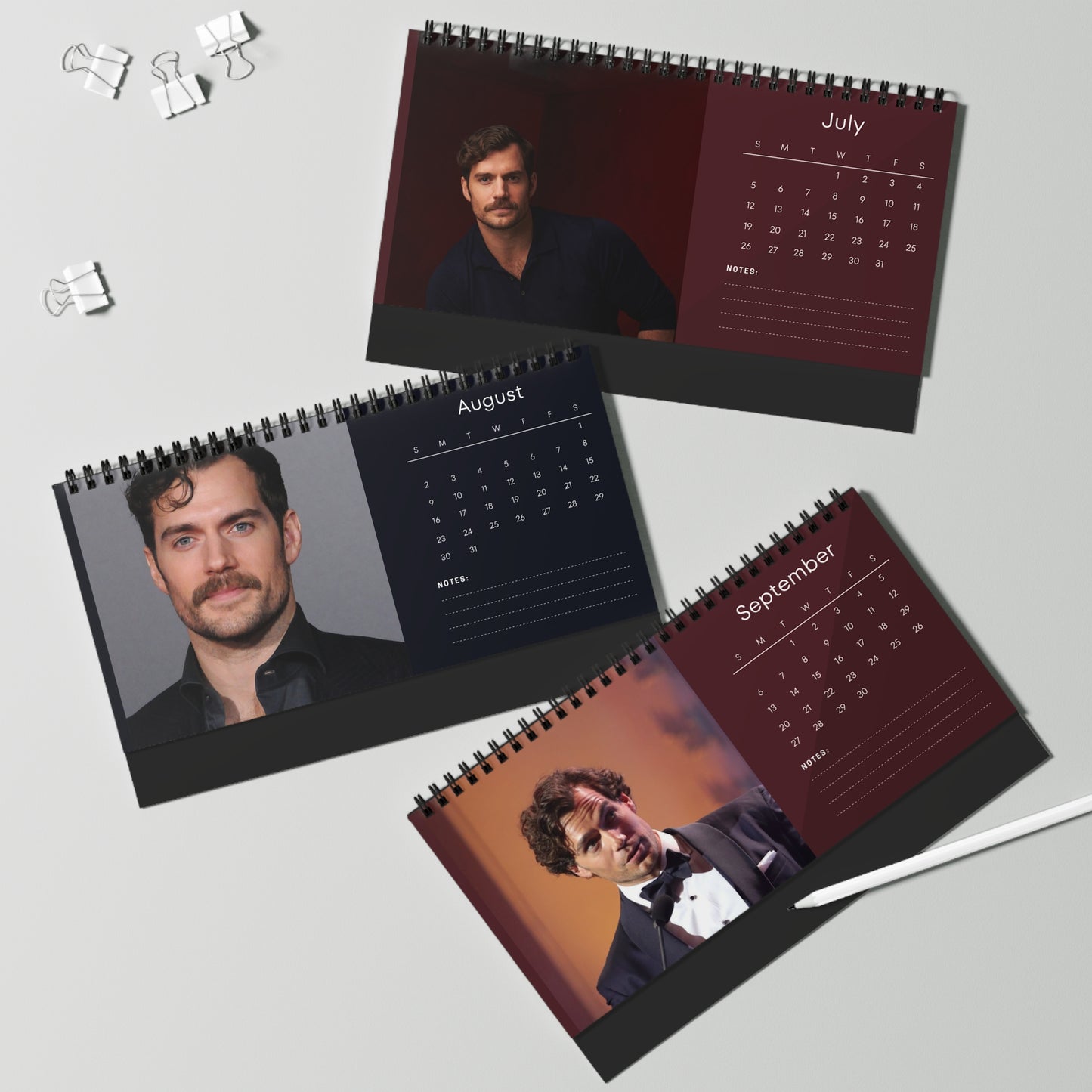 Henry Cavill 2026 Desk Calendar | Celebrity Photo Calendar | Star Gift | Desk Décor for Fans