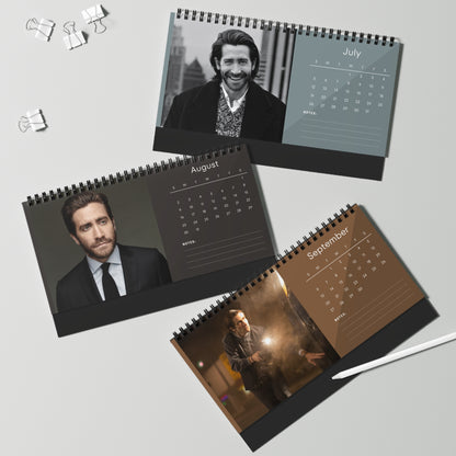 Jake Gyllenhaal 2026 Desk Calendar | Celebrity Spiral Bound Photo Calendar | Fan Collectible Gift | Stylish Desk & Office Décor