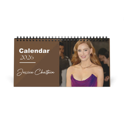 Jessica Chastain 2026 Desk Calendar | Oscar Winner Actress | Zero Dark Thirty & The Help | Celebrity Gift | Office Decor