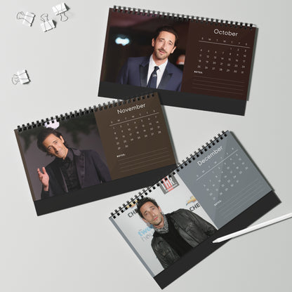 Adrien Brody 2026 Desk Calendar | Oscar Winner Monthly Planner | Actor Gift | The Pianist Calendar | Home Office Decor